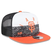 Men's New Era White/Orange San Francisco Giants Team Foam Front A-Frame Trucker 9FIFTY Snapback Hat