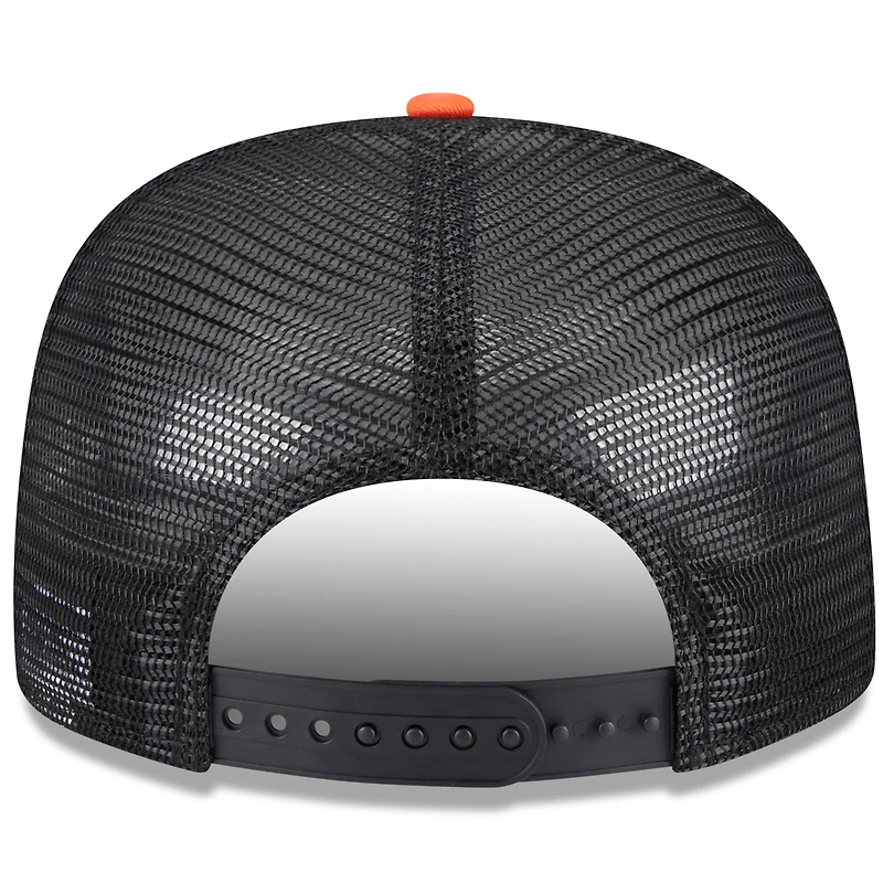 Men's New Era White/Orange San Francisco Giants Team Foam Front A-Frame Trucker 9FIFTY Snapback Hat