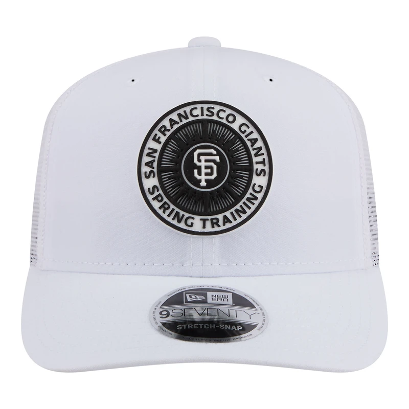 Casquette trucker ajustable New Era blanche San Francisco Giants 2026 Spring Training Fan Pack 9SEVENTY pour homme
