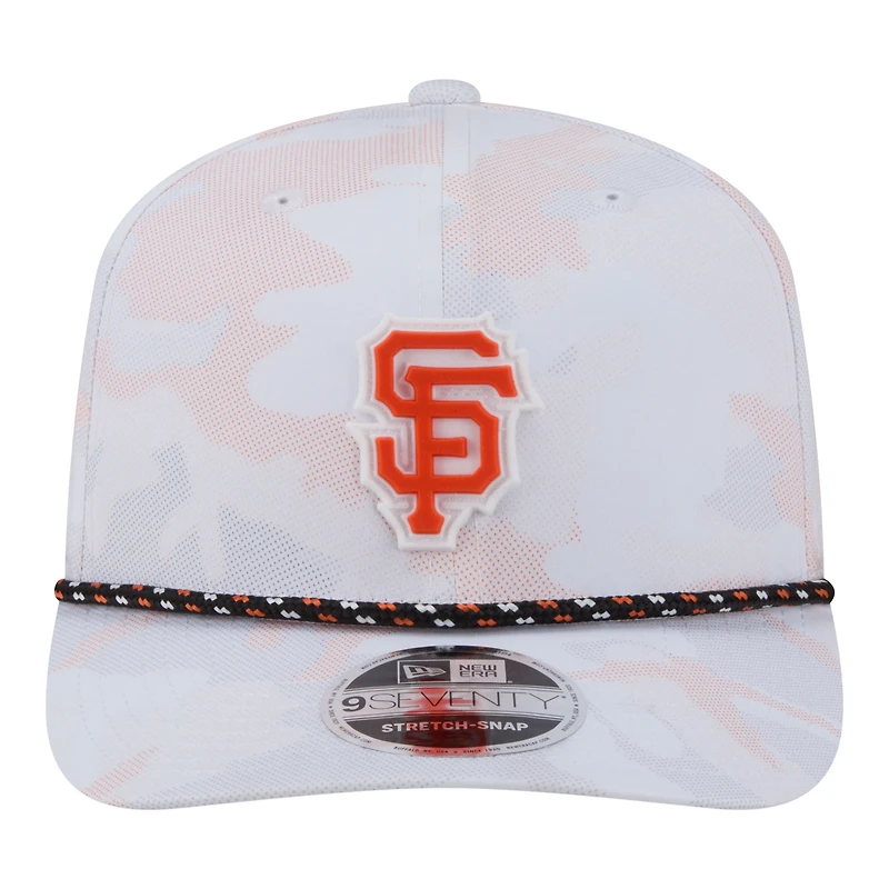 Casquette ajustable New Era blanche San Francisco Giants Camo Rope COOLERA 9SEVENTY pour homme