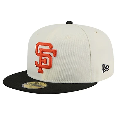 Men's New Era White San Francisco Giants Cooperstown Collection Chrome 59FIFTY Fitted Hat