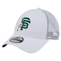 Casquette trucker ajustable New Era 9FORTY blanche à l'effigie du drapeau des Giants de San Francisco