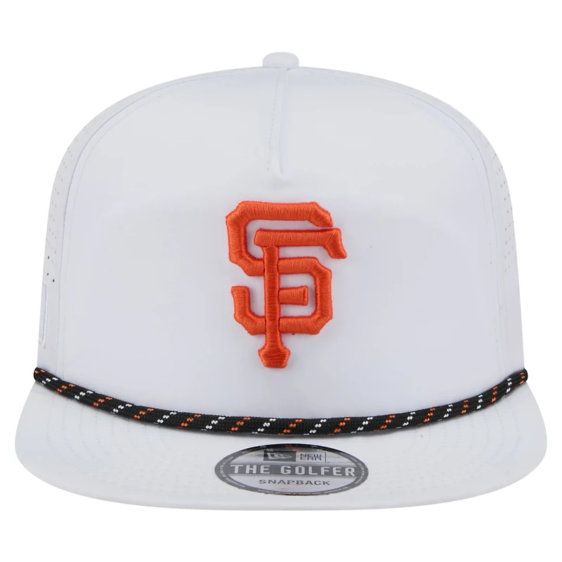 Casquette de golf perforée Snapback blanche New Era pour homme des Giants de San Francisco