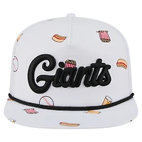 Casquette ajustable New Era blanche 19TWENTY pour homme, motif corde de cheerleading des Giants de San Francisco