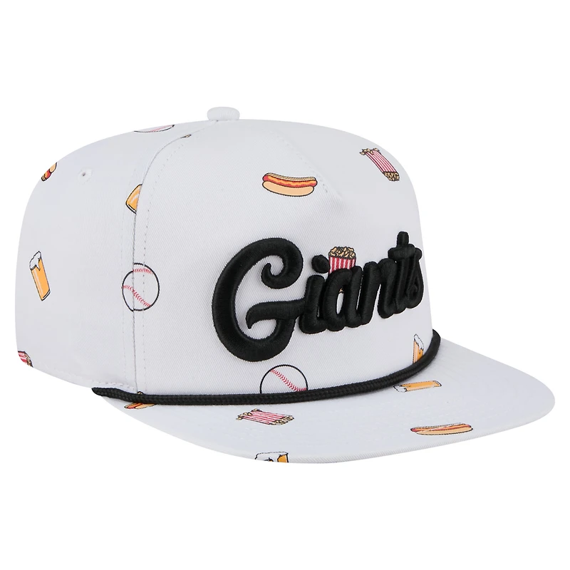 Casquette ajustable New Era blanche 19TWENTY pour homme, motif corde de cheerleading des Giants de San Francisco