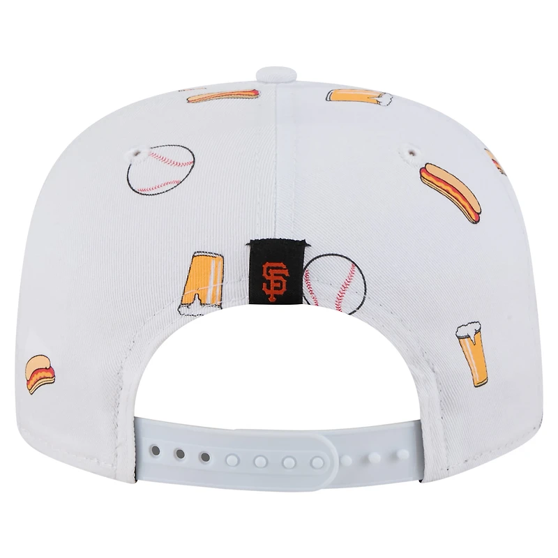 Casquette ajustable New Era blanche 19TWENTY pour homme, motif corde de cheerleading des Giants de San Francisco