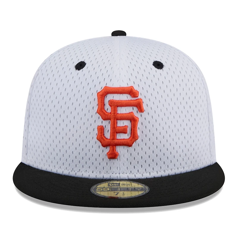 Men's New Era White San Francisco Giants Throwback Mesh 59FIFTY Fitted Hat