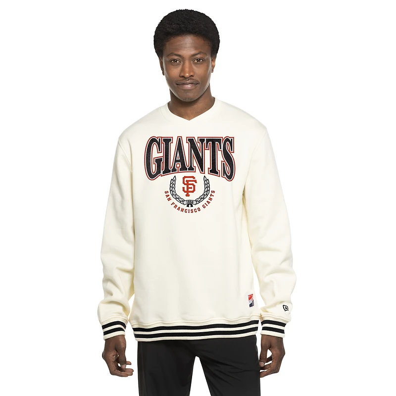 Men's New Era White San Francisco Giants Throwback Sweatshirt