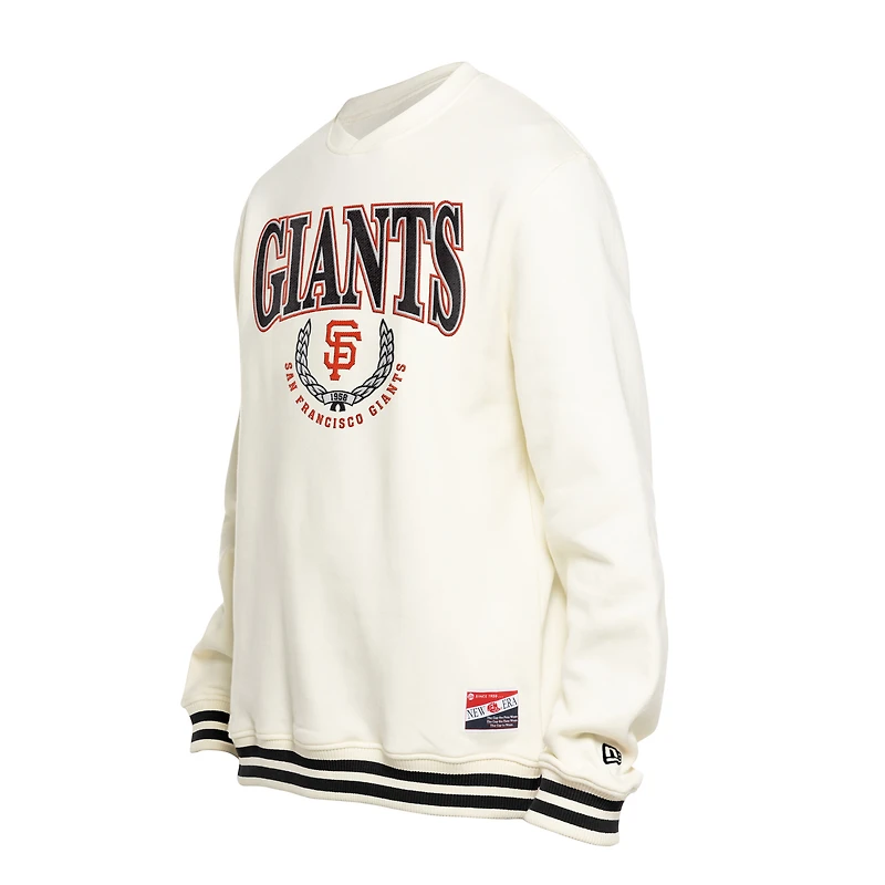 Sweat-shirt rétro New Era blanc pour homme