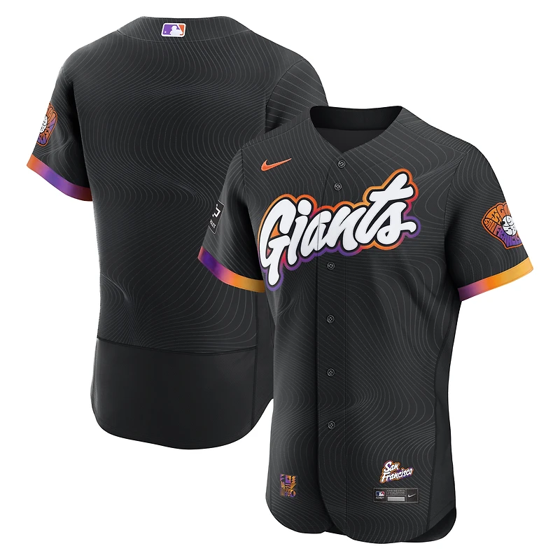 Men's Nike Anthracite San Francisco Giants City Connect Authentic Sponsor Patch Jersey
