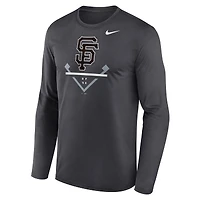 Men's Nike Anthracite San Francisco Giants Icon Legend Performance Long Sleeve T-Shirt