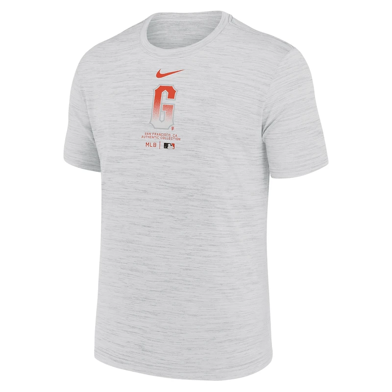 T-shirt Nike Ash San Francisco Giants Authentic Collection City Connect Velocity Performance pour homme