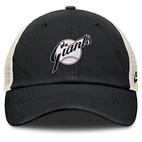 Casquette ajustable Nike Cooperstown Collection Club Trucker pour homme, noire/naturelle, des San Francisco Giants
