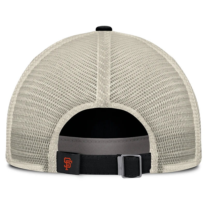 Casquette ajustable Nike Cooperstown Collection Club Trucker pour homme, noire/naturelle, des San Francisco Giants