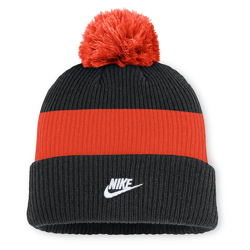 Bonnet à revers standard Nike noir/orange pour homme, collection Cooperstown, Giants de San Francisco, avec pompon