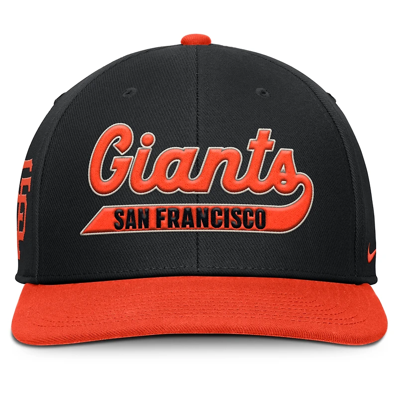 Casquette Snapback Nike Pro Performance noire/orange pour homme des San Francisco Giants