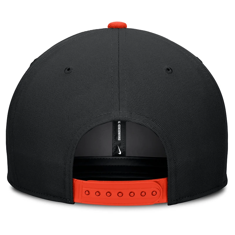 Casquette Snapback Nike Pro Performance noire/orange pour homme des San Francisco Giants