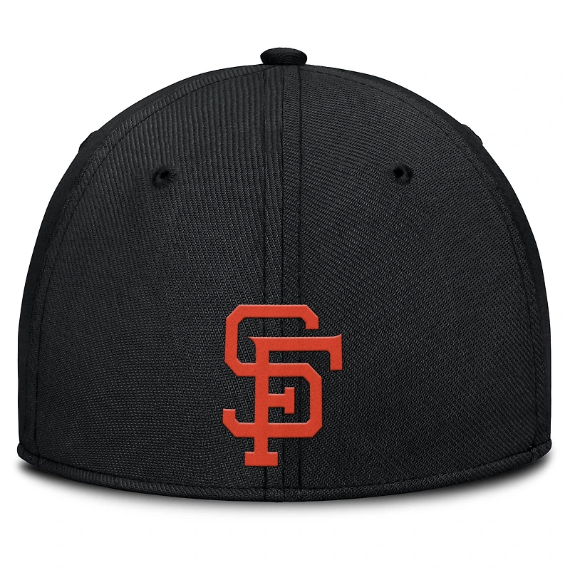 Casquette Nike Performance Flex Rise Swoosh noire/orange pour homme des San Francisco Giants