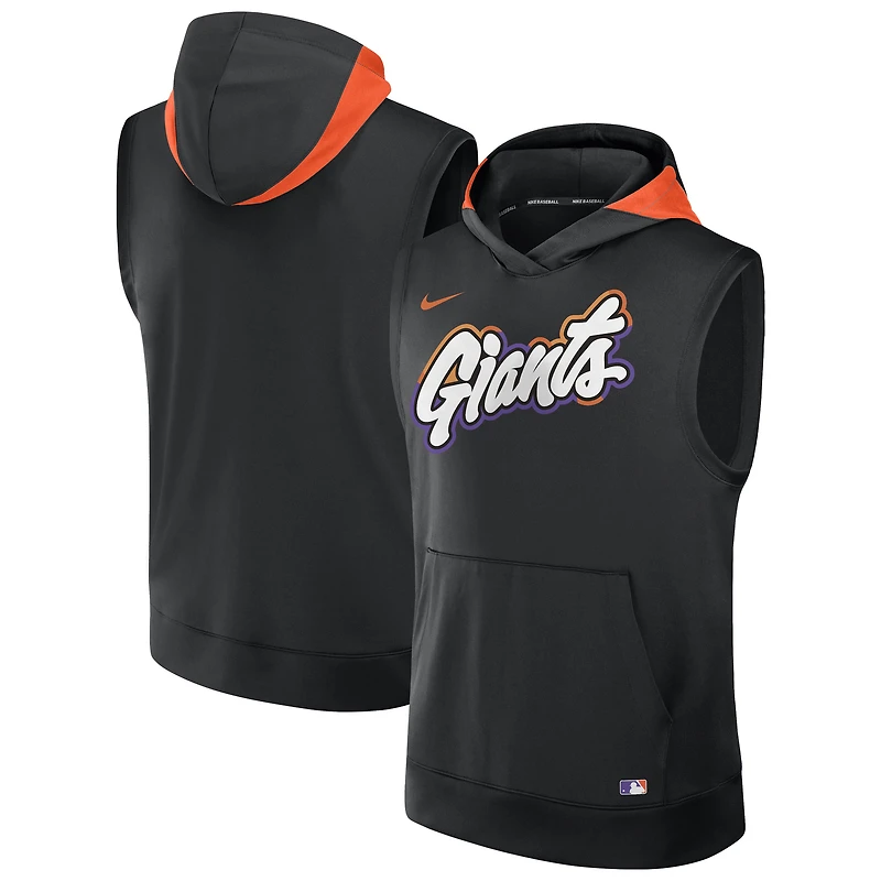 Sweat à capuche sans manches Nike City Connect Authentic Collection Dri-FIT pour homme, noir, des Giants de San Francisco 2025