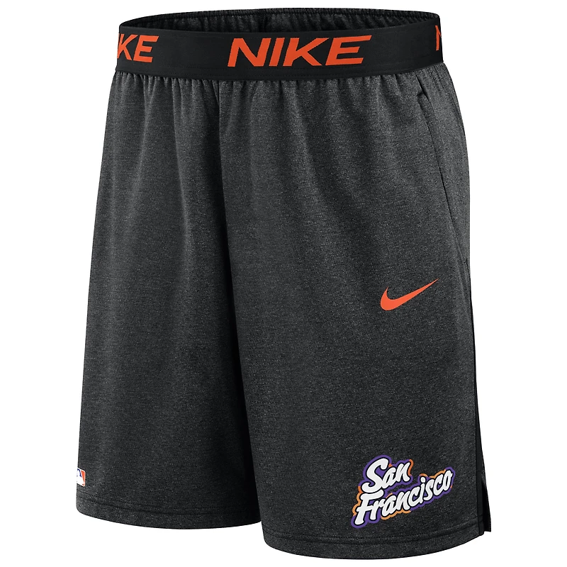 Short en tricot Nike noir pour homme, collection authentique City Connect 2025 des Giants de San Francisco