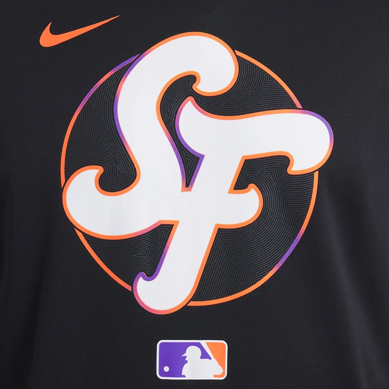 Sweat à capuche Nike noir pour homme San Francisco Giants 2025 City Connect Authentic Collection Performance