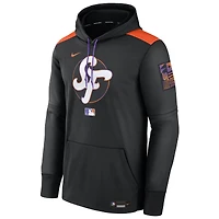 Sweat à capuche Nike noir pour homme San Francisco Giants 2025 City Connect Authentic Collection Performance