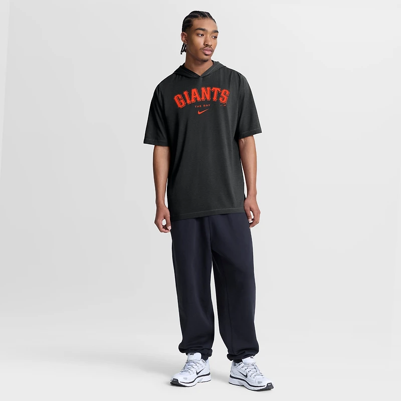 Men's Nike Black San Francisco Giants Arched Wordmark Tri-Blend Hooded T-Shirt