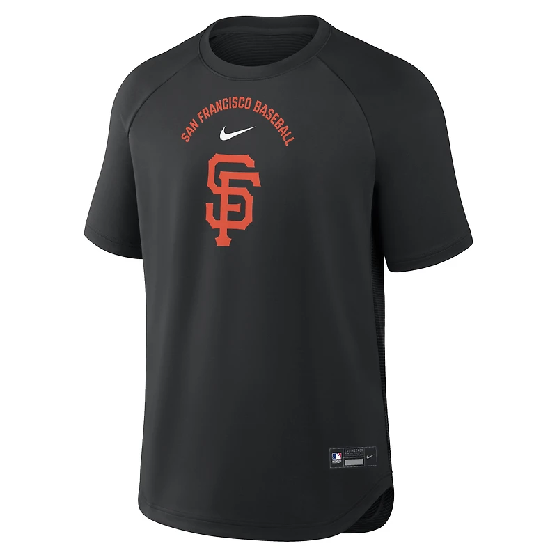 Haut raglan Dri-FIT noir Nike San Francisco Giants Authentic Collection pour homme