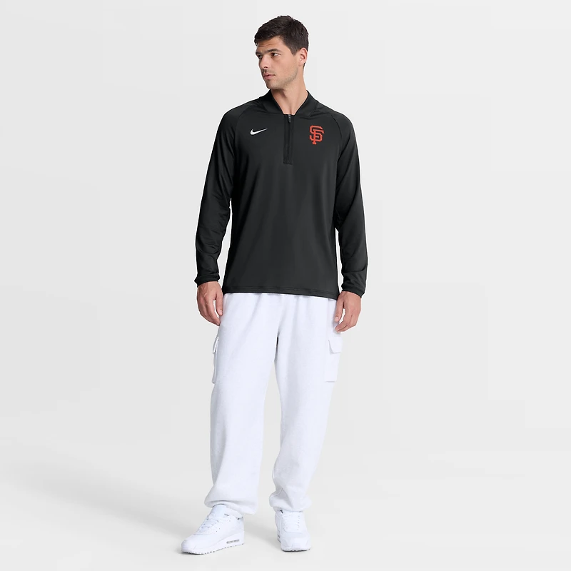 Men's Nike Black San Francisco Giants Authentic Collection Dri-FIT Raglan Half-Zip Pullover