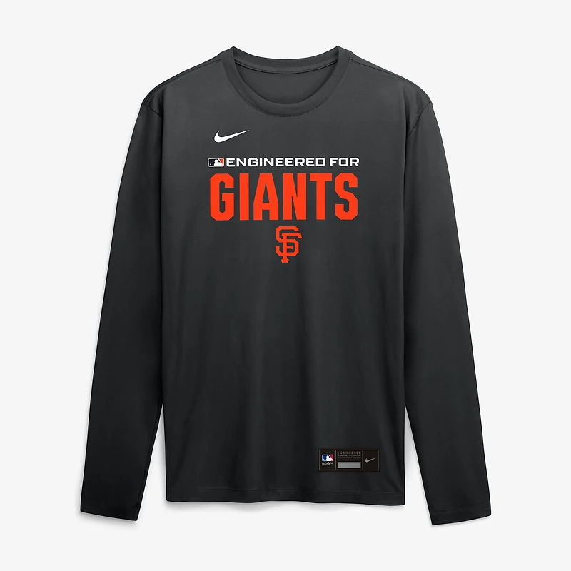 Men's Nike Black San Francisco Giants Authentic Collection Legend Dri-FIT Long Sleeve T-Shirt