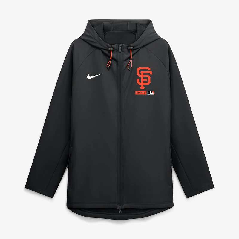 Veste à capuche zippée intégrale Nike Authentic Collection San Francisco Giants noire pour homme