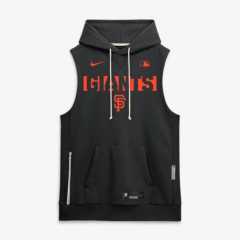 Sweat à capuche sans manches Nike Dri-FIT Authentic Collection Standard Issue, noir, pour homme, San Francisco Giants.