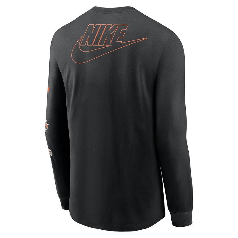 Men's Nike Black San Francisco Giants Cooperstown Collection Knockout Long Sleeve T-Shirt