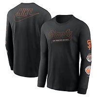 Men's Nike Black San Francisco Giants Cooperstown Collection Knockout Long Sleeve T-Shirt