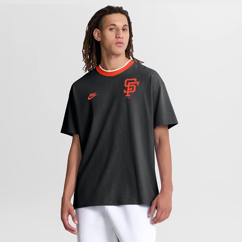 Men's Nike Black San Francisco Giants Cooperstown Collection Ringer T-Shirt