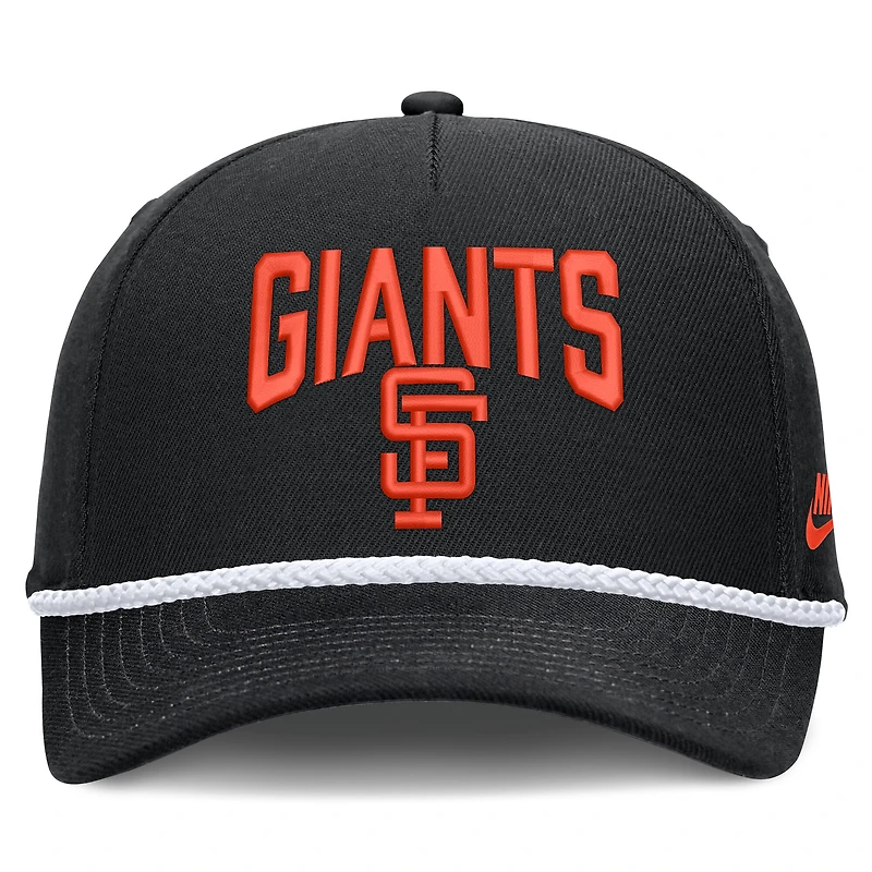Casquette ajustable Nike noire San Francisco Giants Cooperstown Rise pour homme