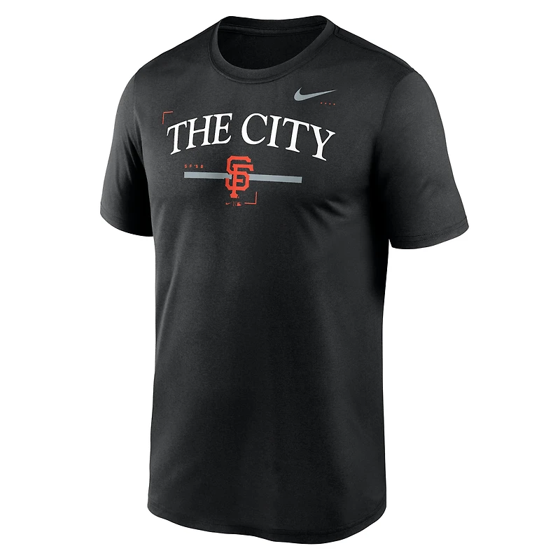 T-shirt d'entraînement Nike noir pour homme, modèle « Légende locale des Giants de San Francisco ».