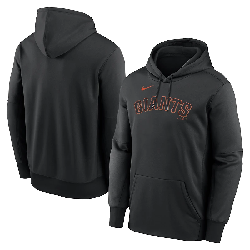 Men's Nike Black San Francisco Giants Primary Wordmark Therma Hoodie