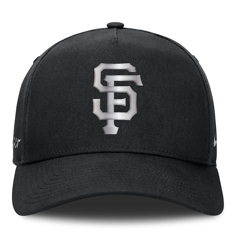 Casquette ajustable Nike noire San Francisco Giants Rise Dri-FIT pour homme