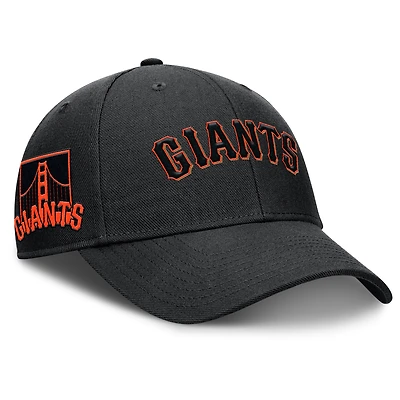 Casquette ajustable Nike noire San Francisco Giants Rise Gaberdine pour homme
