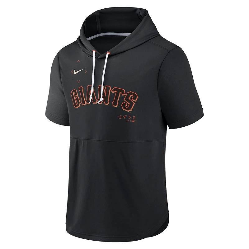 Chandail à capuchon enfiler manches courtes pour homme Nike San Francisco Giants Springer homme, noir