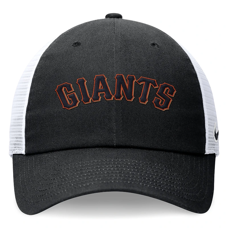 Casquette de camionneur ajustable Nike noire avec logo San Francisco Giants pour homme