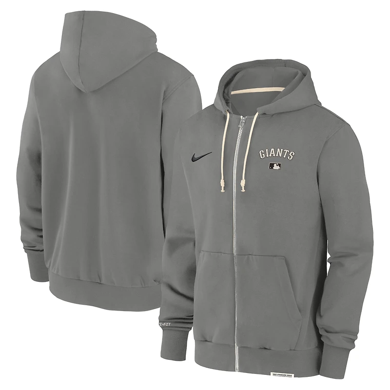 Men's Nike Charcoal San Francisco Giants Authentic Collection Travel Performance Full-Zip Hoodie