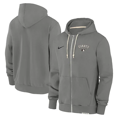 Men's Nike Charcoal San Francisco Giants Authentic Collection Travel Performance Full-Zip Hoodie