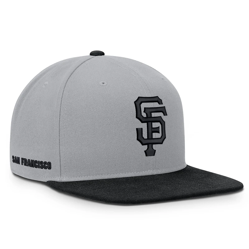 Casquette snapback Nike Primetime Pro Dri-FIT grise et noire pour homme des Giants de San Francisco