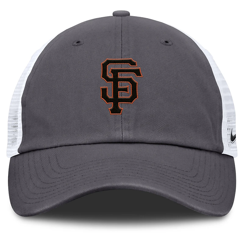 Casquette de camionneur ajustable Nike grise pour homme des San Francisco Giants
