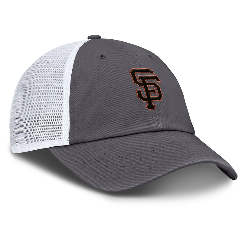 Casquette de camionneur ajustable Nike grise pour homme des San Francisco Giants