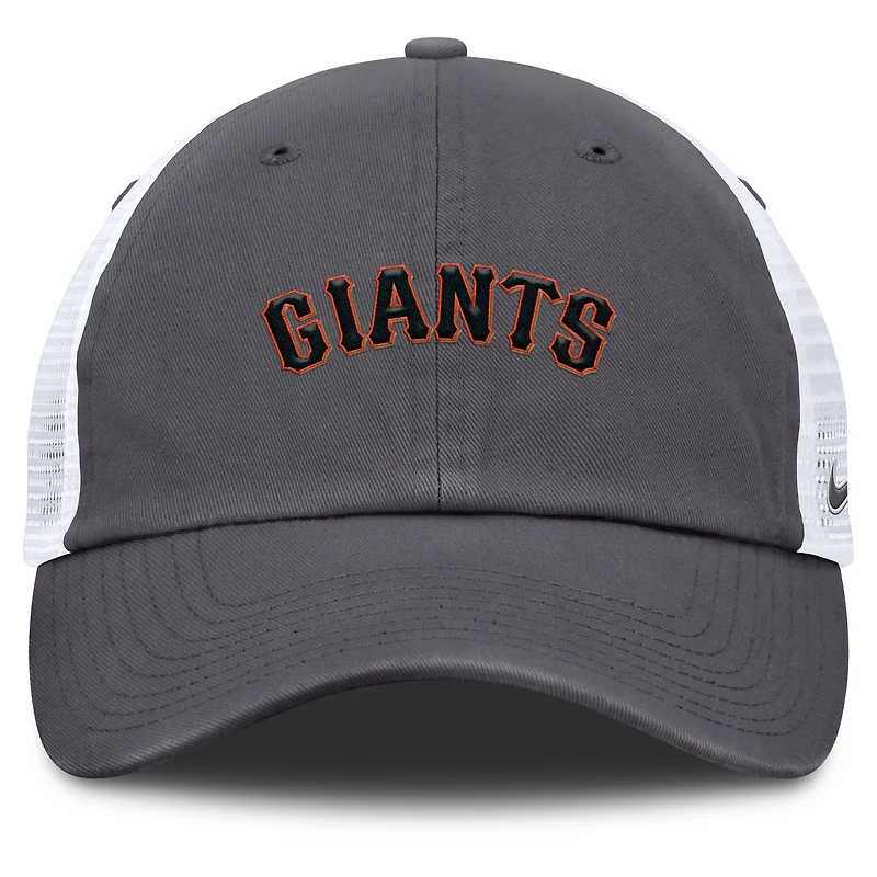 Casquette de camionneur ajustable Nike grise pour homme avec logo des Giants de San Francisco