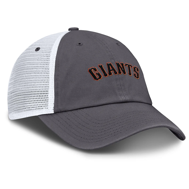 Casquette de camionneur ajustable Nike grise pour homme avec logo des Giants de San Francisco