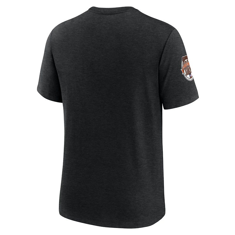 Men's Nike Heather Black San Francisco Giants Cooperstown Collection Eras Tri-Blend T-Shirt